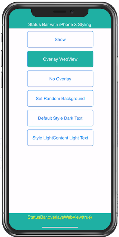 iPhone X Status Bar Off